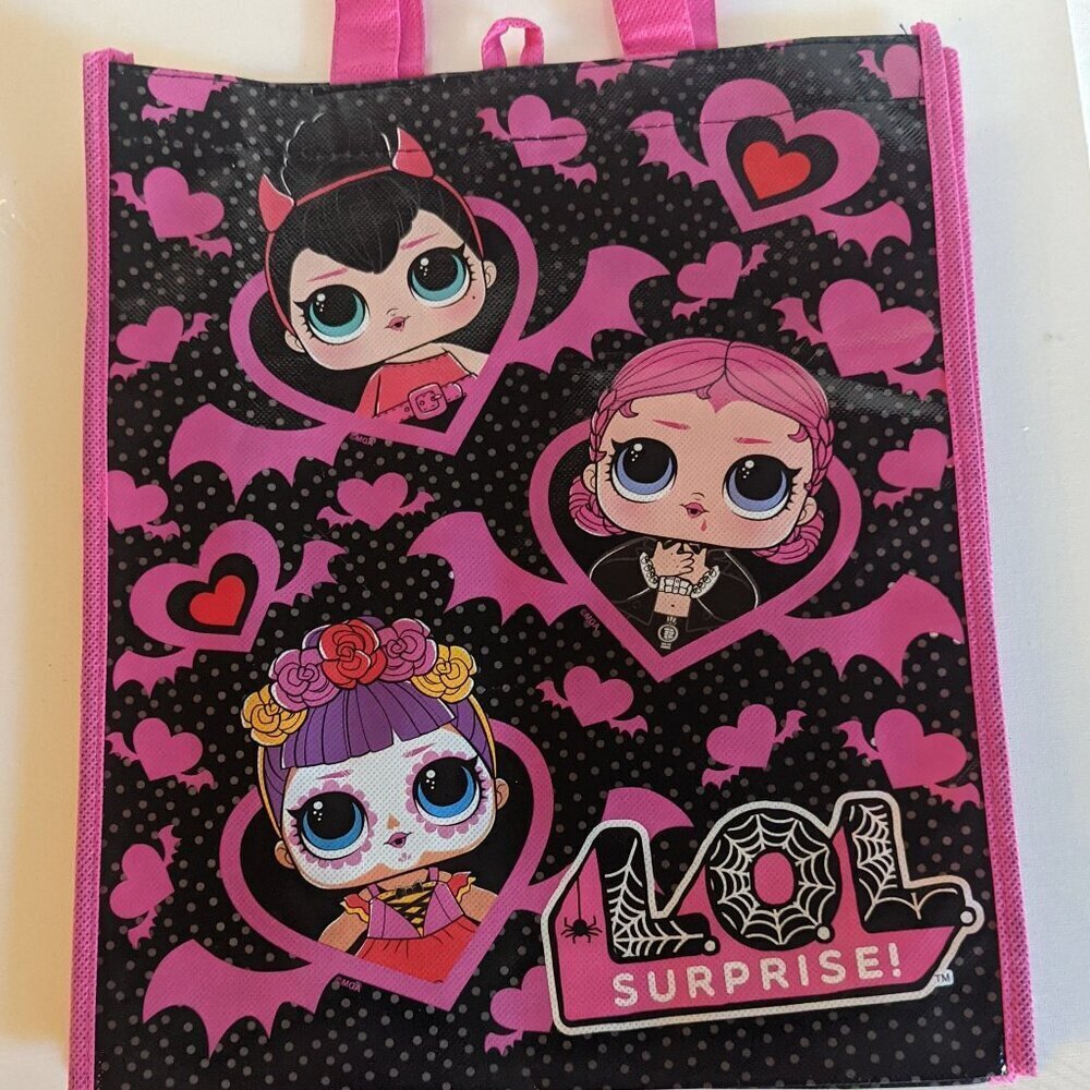 NWT LOL Surprise! Shopping Bag Goth Valloween Valentine Gift Pink L.O.L. Dolls
